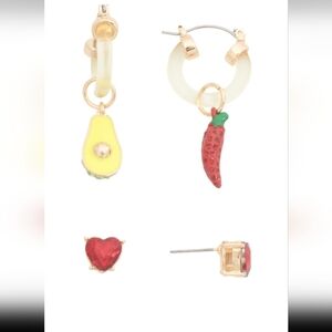 Betsey Johnson Spicy Avocado Earring Set